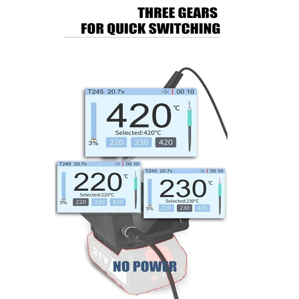 4-in-1 H4 Battery Soldering Station W/ Auto Sleep & Energy Saving, Compatible W/ T12/C210/C245/C155 Tips for Makita Tools