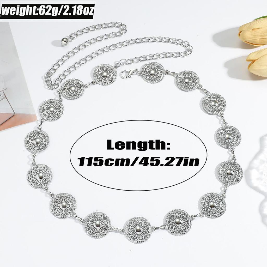 Bohemian Retro Metal Waist Chain for Women - Ethnic Style Body Jewelry