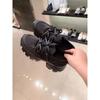 Fashion Leather Version Real Leather Ballerina Thi Bot Dad Shoes Women Knot Casual Sports Shoes Outdoor Sle Round Toe
