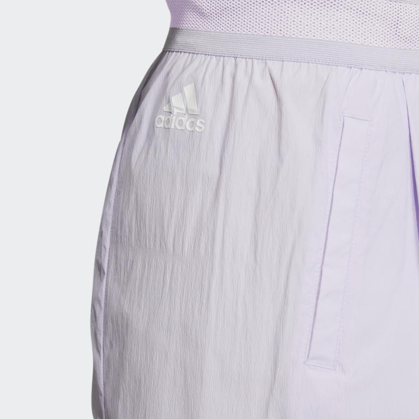 Adidas Casual Drawstring Waist Spliced Sports Shorts Women Bottoms Light-Purple HE9956
