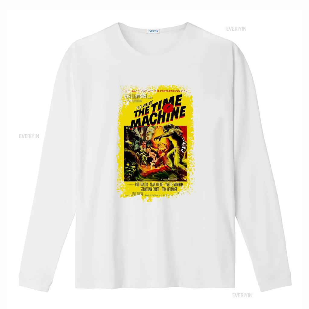 1960 The Time Machine Movie Poster Inspired Black T Shirt Retro Sci Fi Design vintage Washed Soft Unisex Top For Everyday Wear