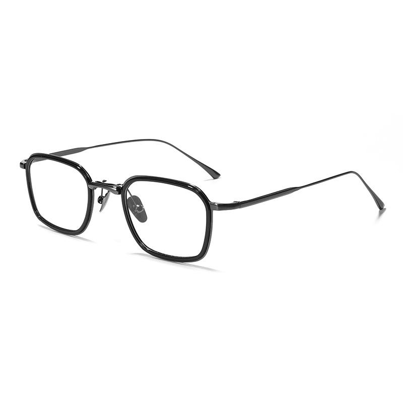 

Japan Luxury Brand Replica Pure Titanium + Acetate Ring Business Eyeglasses Frame Men Women Ultra-Light Classic Glasses Demo Lens черный серый