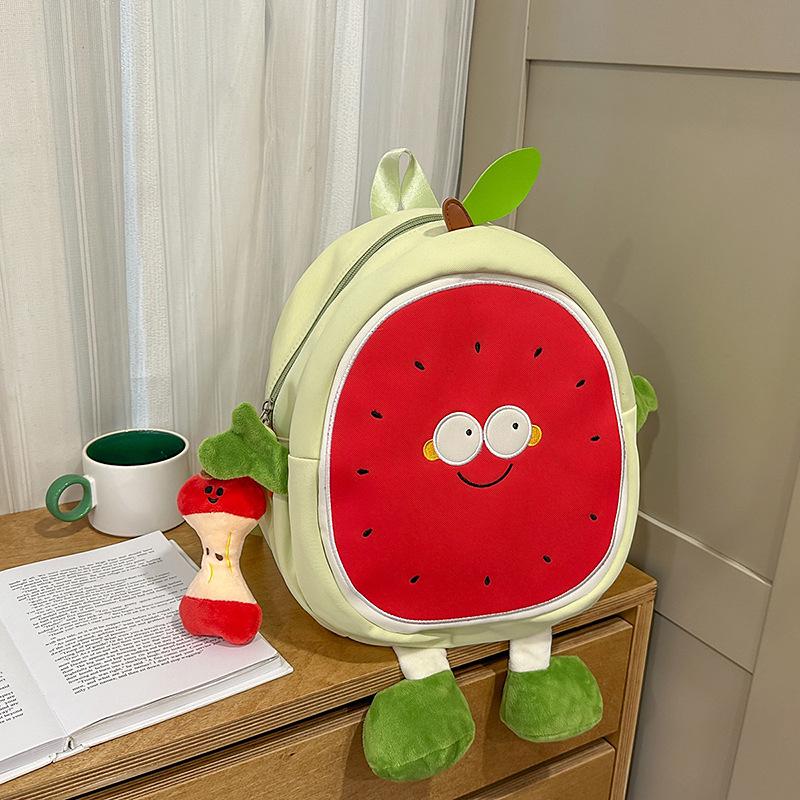 Rucsac Cartoon Proaspăt Pepene Verde 2025: Rucsac Școlar Studențesc de Mare Capacitate & Geantă Crossbody Super Drăguță
