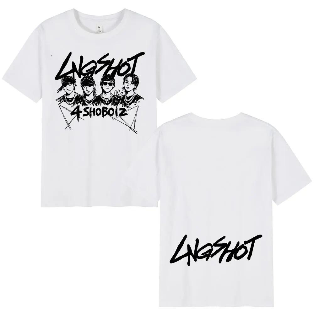 

2026 Korean Kpop Hip Hop Group Lngshot T Shirt Men s Women Clothing Fashion Harajuku Short Sleeve Cotton Casual T-shirts L