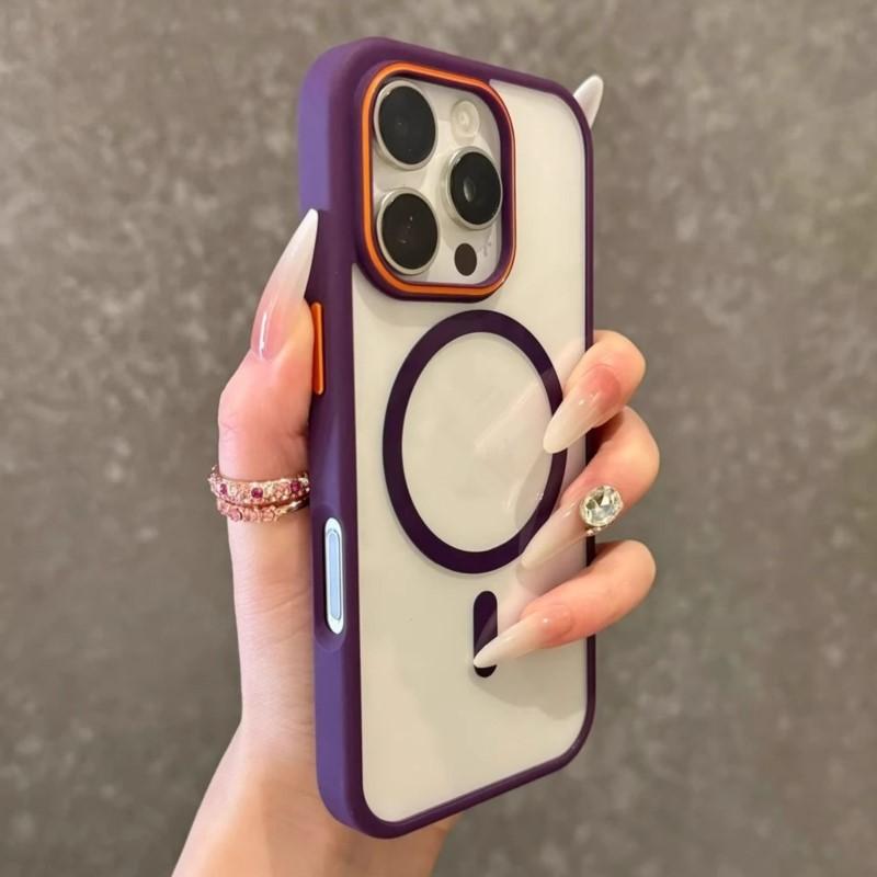 Luxury Clear Magnetic Phone Case For iPhone 16 15 14 Plus 12 11 13 16 Pro Max Magsafe Wireless Charge Shockproof Protector Cover