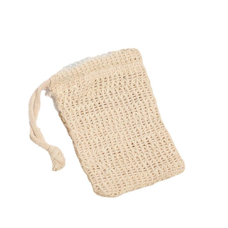 1-30 шт. Мешочек для мыла отшелушивающий, Натуральный сизалевый мешочек для хранения мыла со шнурком, Мешочек для хранения мыла с деревянной бусиной, Отшелушивающий мешочек для мыла для душа Knot tie-1PC