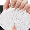5Sheets Metal Silver Nail Stickers Metallic 3D Star Nail Art Stickers Decals Self-Adhesive Nail Art Stickers Metal Chain Heart