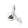 Copper Metal Charm Bead Components Bead Components Authentic Original Music Notes Piano Headphone Charm Bead Component Compatible With Pan Brand