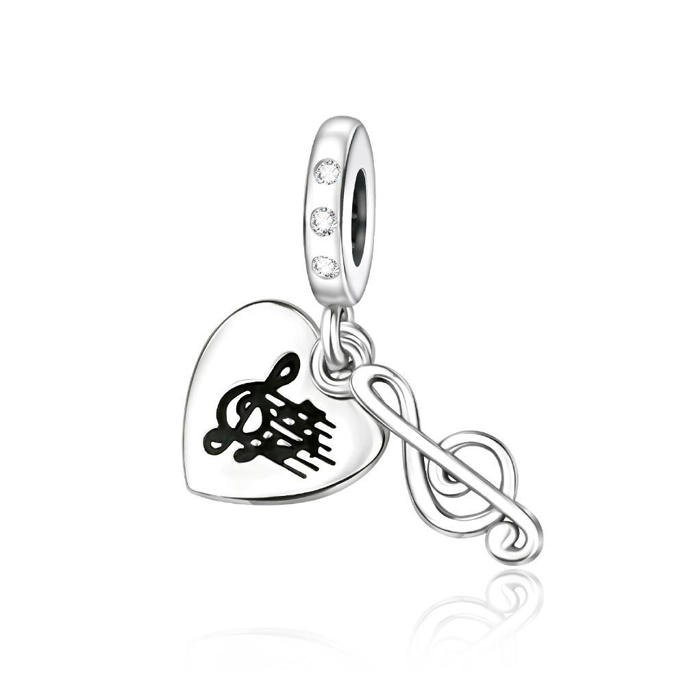 Copper Metal Charm Bead Components Bead Components Authentic Original Music Notes Piano Headphone Charm Bead Component Compatible With Pan Brand
