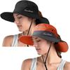 Summer Men and Women Outdoor Sun Hat Ponytail Hole Bucket Hat Sun Protection Sun Hat Breathable Hiking Hat
