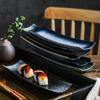 Japanese Ceramic Creative Boat Board Sushi Board Style Leaf Sashimi Board Japanese Tableware.
