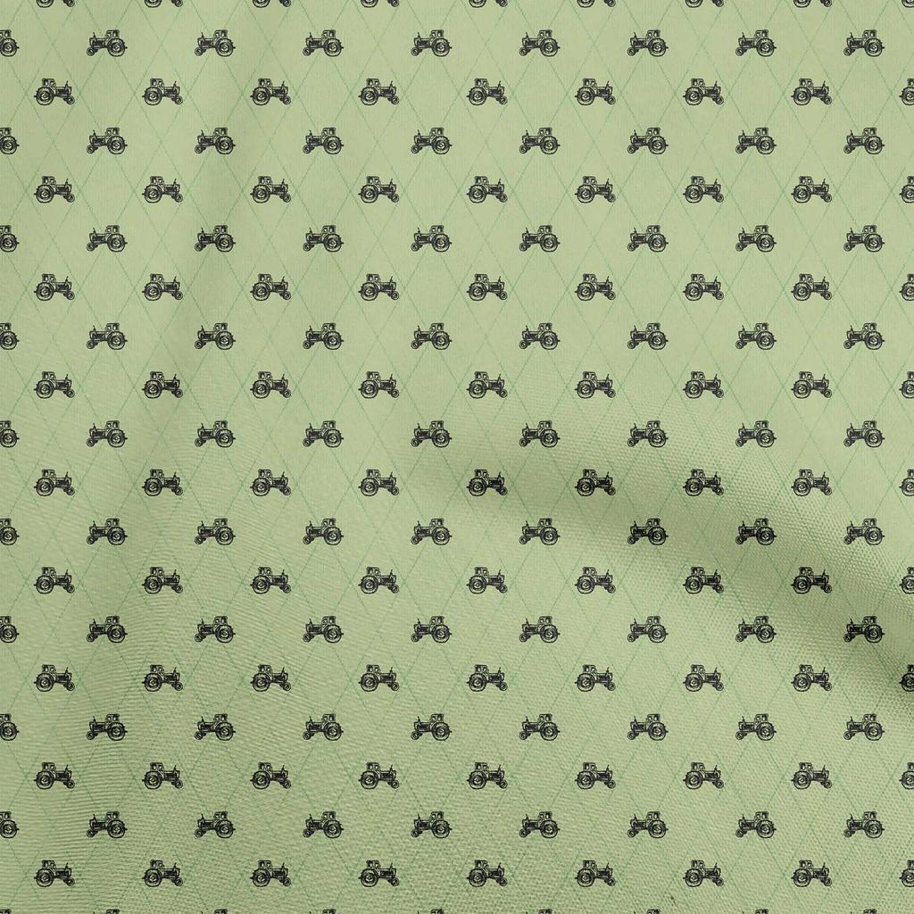 oneOone Cotton Flex Gray Fabric Tractor Sewing Craft Projects Fabric Prints By Yard 40 Inch