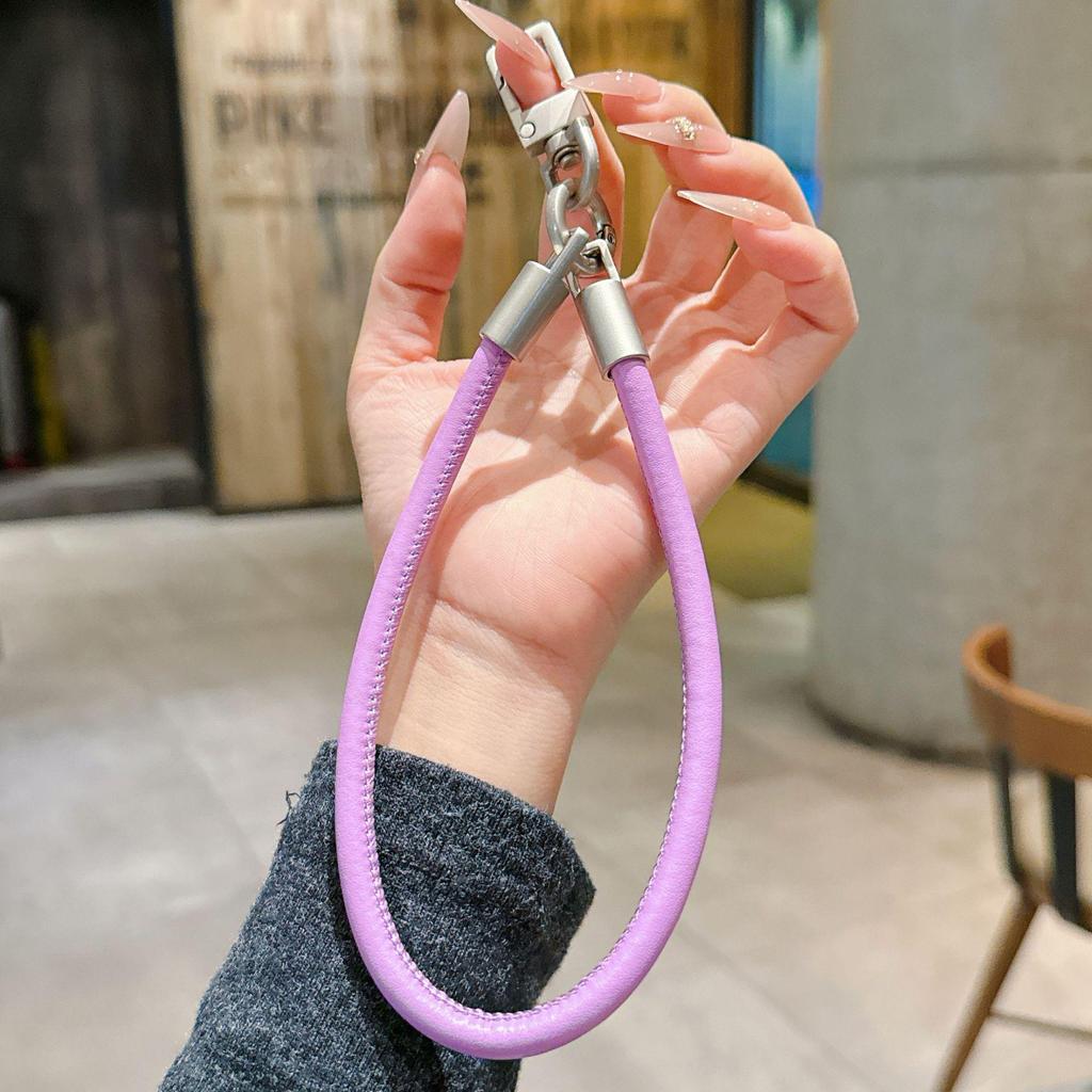 Dopamine Leather Phone Lanyard: Anti-Lost Rotating Wrist Strap & Keychain for Men and Women