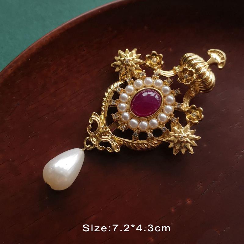 Colorful Baroque Pearl Gem Enamel Brooch Pin