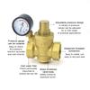 1/2" 3/4" 16bar Brass Water Pressure Regulator Reducer DN15 DN20 With Gauge Meter for Hydraulic Instability/Purifier