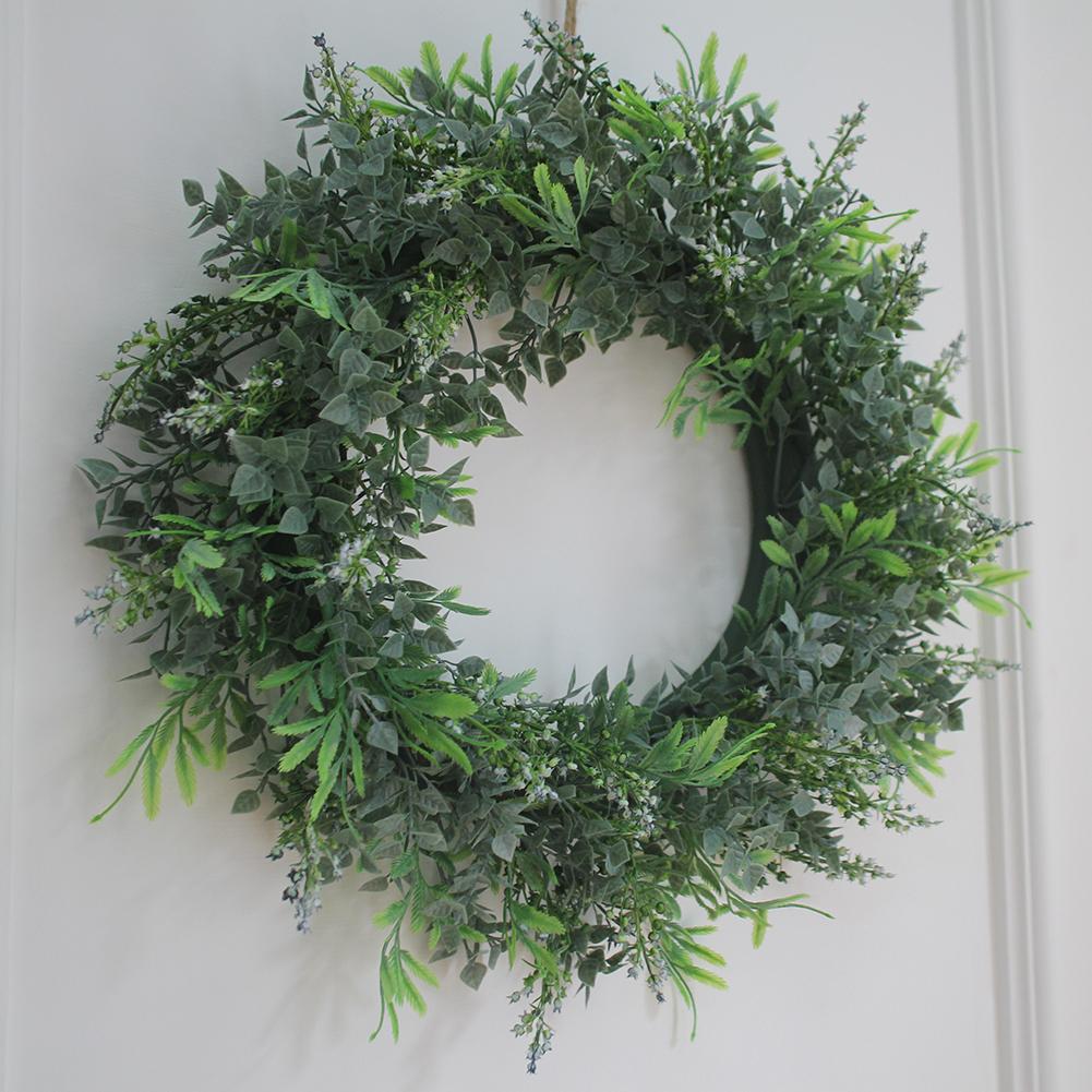 40CM Length Simulation Fern Leaf Green DIY Garland Head Ring