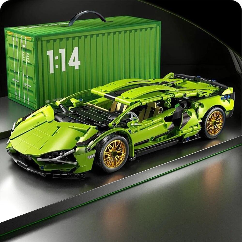 Technisches Rennsportauto 1280PCS Modellbausteine Stadt Mechanisches Geschwindigkeitsfahrzeug Supersportwagen Ziegel Puzzle Spielzeug Kinder Erwachsene Geschenk