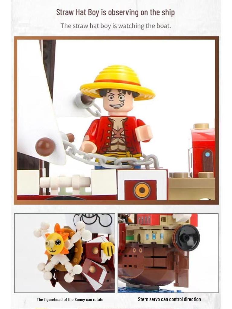 One Piece Thousand Sunny Chopper Pirate Ship Building Blocks Toy