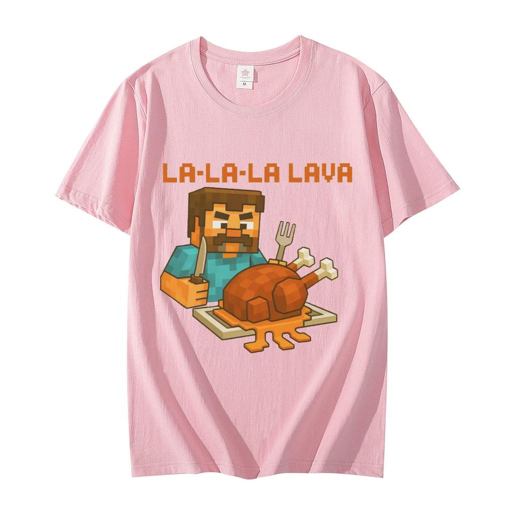 La-La-La Lava Chicken Jockey Funny Meme T-shirt Men Women Clothing Y2k Fashion Cartoon T Shirts Summer Casual Cotton T-shirts