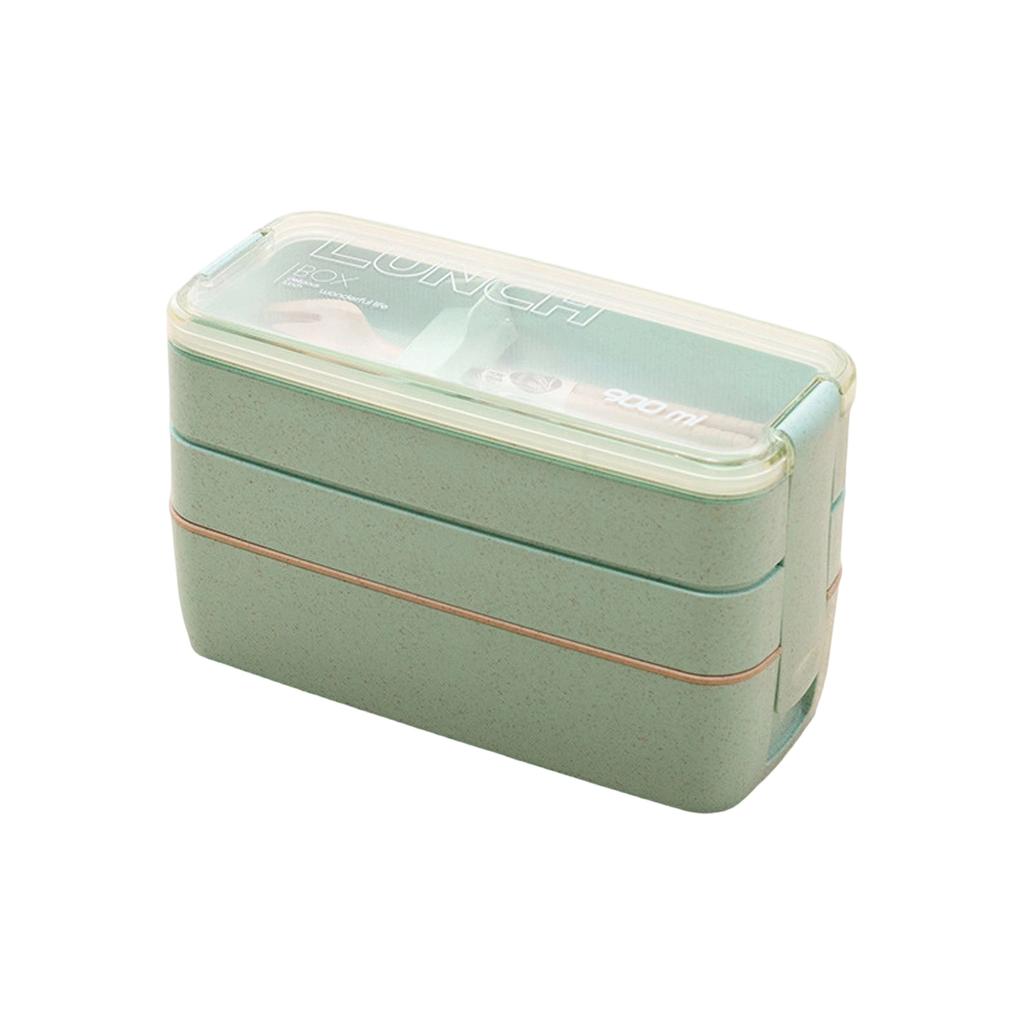 Three-layer Microwaveable Lunch Box/bento Box With Cutlery, Low- Meal Box/light Lunch Box