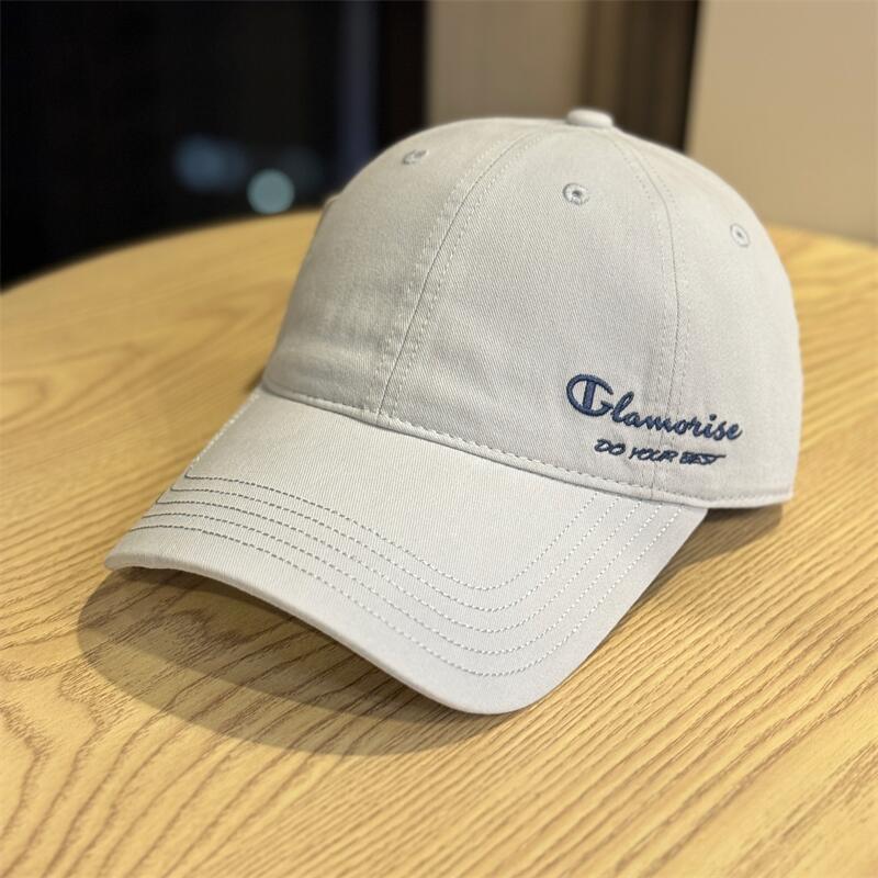 New letter embroidered baseball cap for women with small face, sunshade versatile soft top, washed cotton cap for men's trend