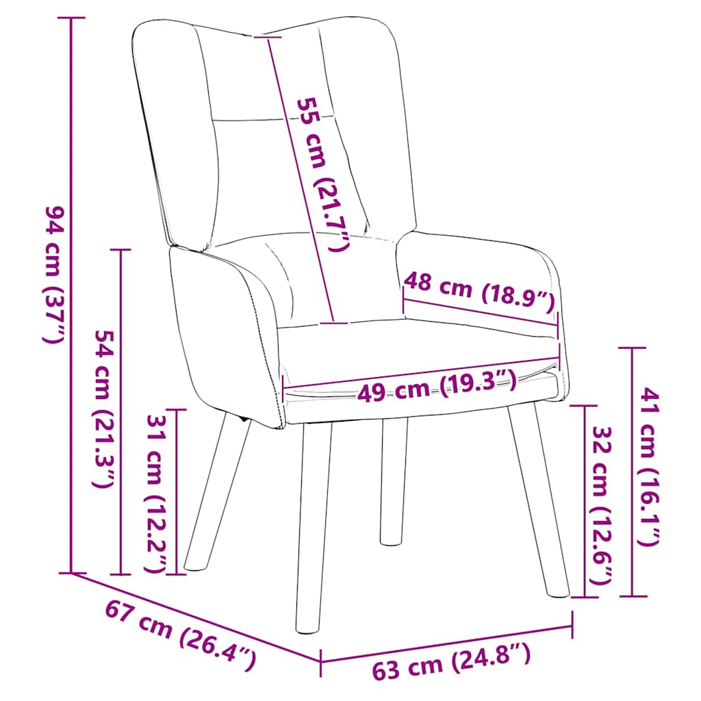 Armchair Cream 63 x 67 x 94 cm Velvet