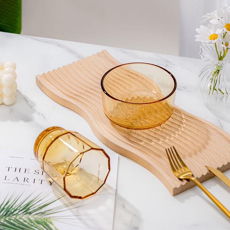 Gaotaibai Yingxue Amber Glass Two-Piece Dinnerware Set