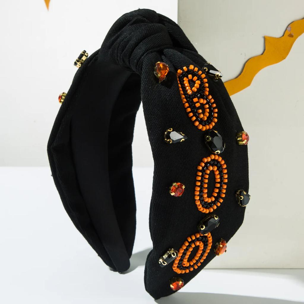 New Halloween Hand-Stitched Bead Boo Letter Headband Fashion Trend Party Festival Hair Accessories