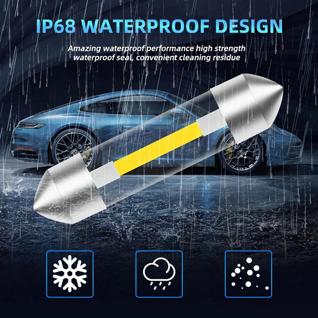 2 Stück C10W C5W LED Innenraumleuchte Soffitte 31mm 36mm 39mm 41mm COB LED Leseleuchte Deckenleuchte Kofferraumbeleuchtung Kennzeichenleuchte