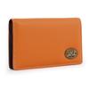 Card Case with Pass Cute Antique Character Goods [Snoopy] Bi-fold Pocket, Brooch, (Orange)