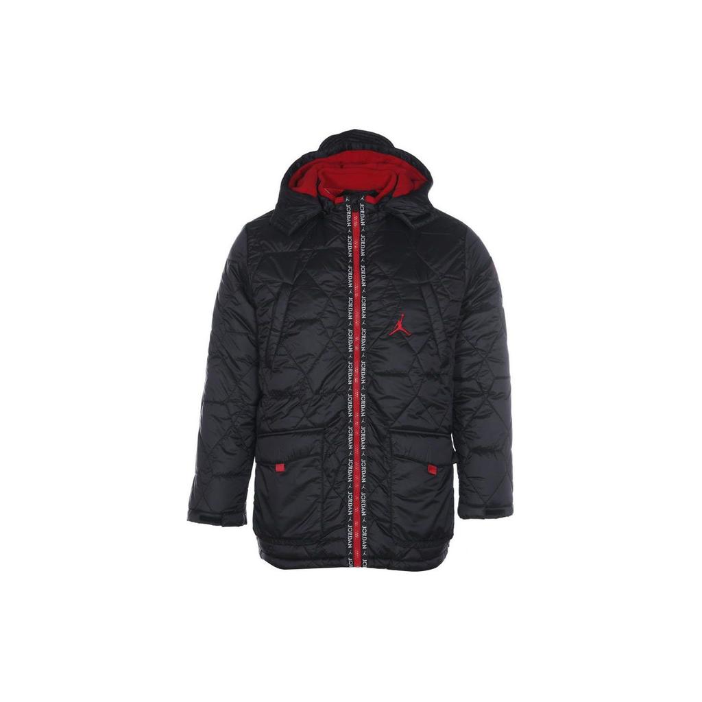 Jordan Down Jacket Logo Letter Print Hooded Warm Casual Windproof Kids Outerwear Black FB1678-010