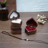 Cajas Portable Heart Shape Wedding Storage Box Jewelry Display Wooden Ring Box Jewelry Packaging