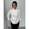 Women S French Style Long Sleeve Shirt With Bow Decoration