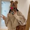 Women's fashion short fur jacket temperament celebrity nine-quarter sleeve small stand-up collar imitation rabbit plush jacket