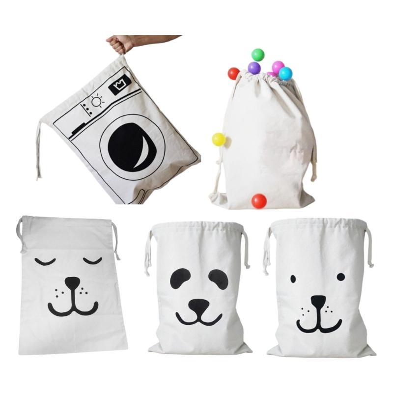 Portable Kids Room Cloth Organizers Bag Sturdy Canvas Materials Toy Storage Solution