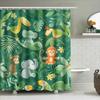 Animal Print Decor Shower Curtain Autumn Harvest Festive Halloween Pumpkin Design Bath Decoration Waterproof Fabric Shower Cover