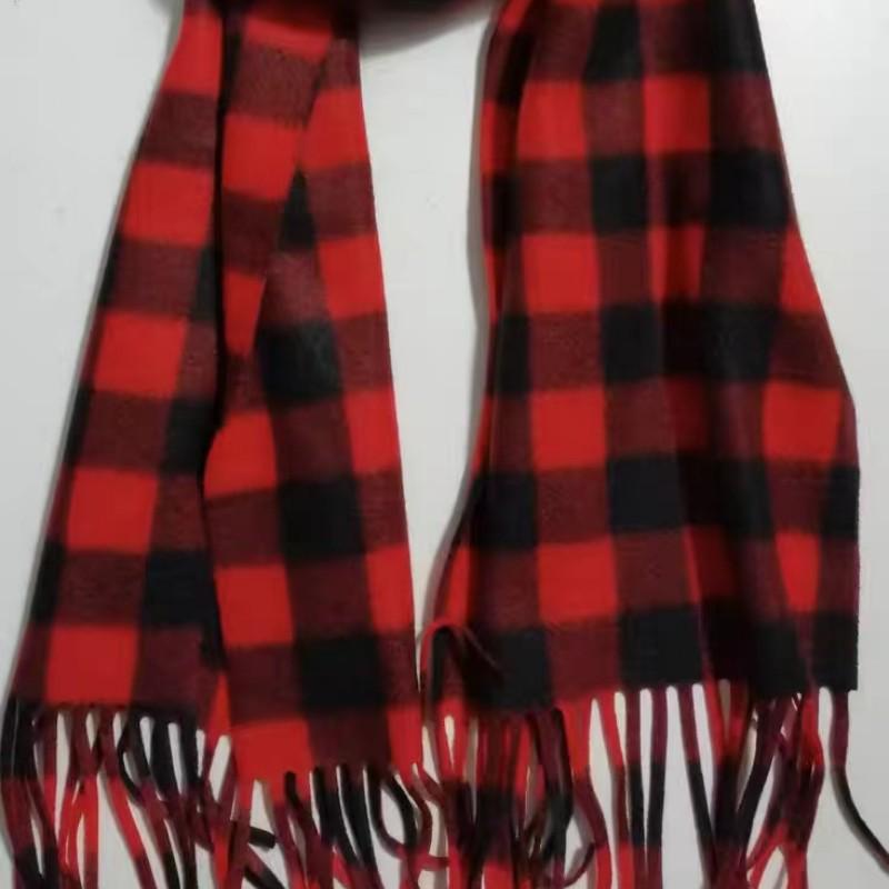 Black and White Checkered Double-Sided Velvet Scarf for Men and Women