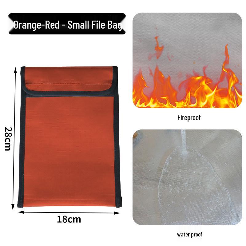 

Fireproof & Moisture-proof Document Storage Bag with Velcro Closure for Household ID and Certificates.