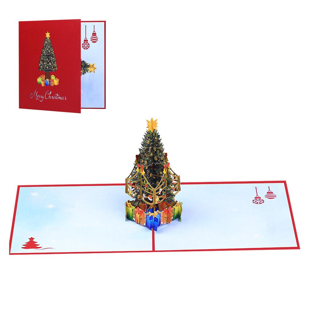 Festive 3D Popup Christmas Tree Card Heartwarming 3D Pop Up Christmas Tree Card with Envelope for Seasonal Greetings