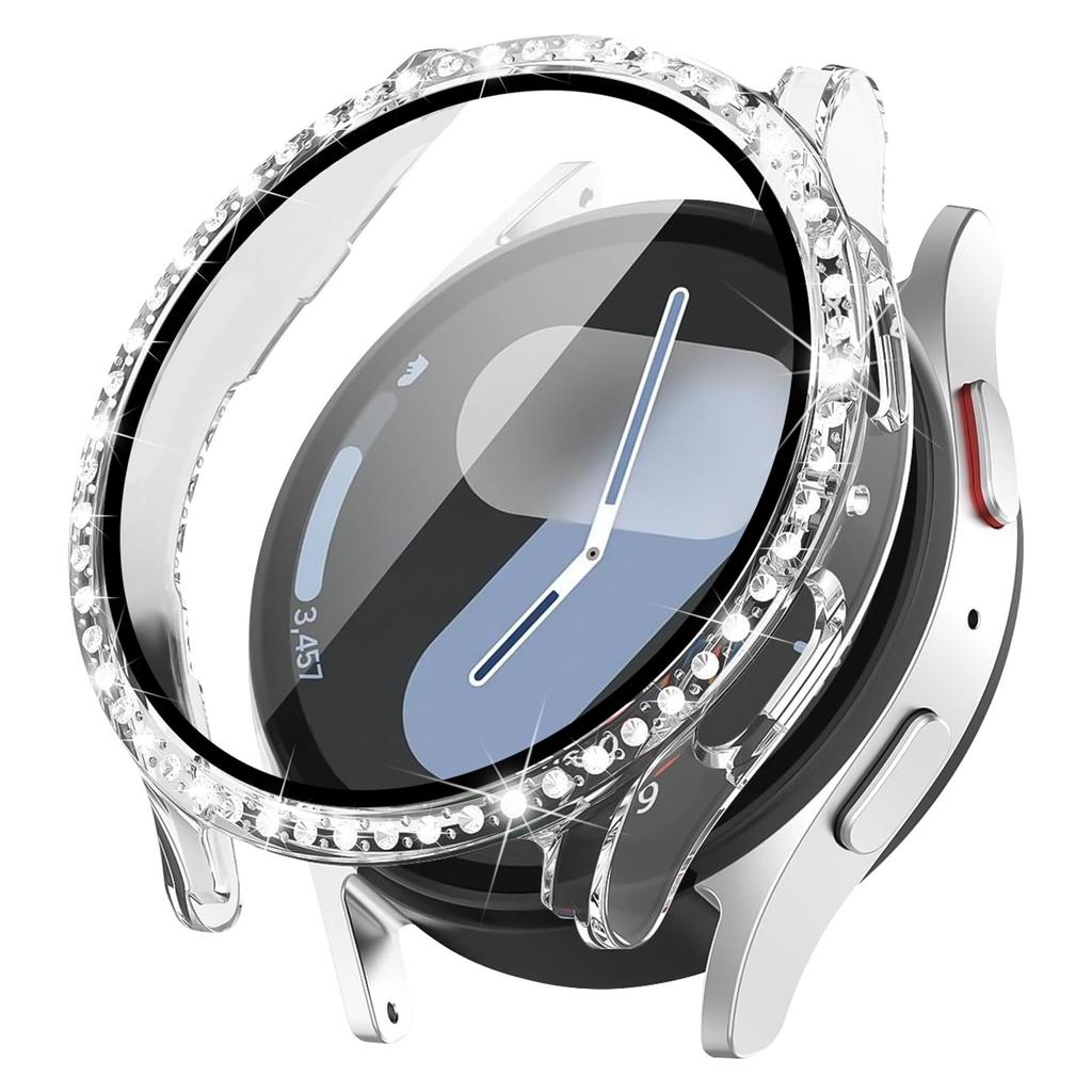 Θήκη Bling με Διαμάντια για Samsung Galaxy watch 7 44mm 40mm Αξεσουάρ Προστατευτικό Οθόνης Τζάμι Ασφαλείας Προφυλακτήρας Κάλυμμα Galaxy watch 7