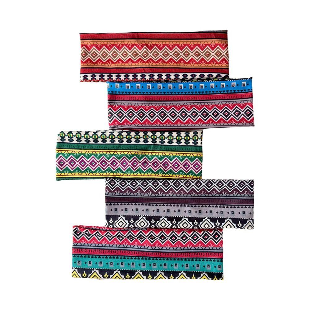 Ethnic Print Makeup Headband Sweat-absorbent Sport Hairband Durable Women's Hairband Daily Use