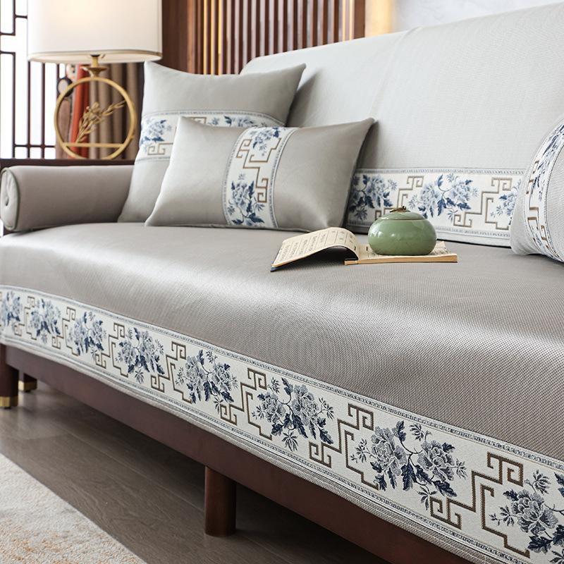 New Chinese Style Sofa Cushion Summer Four Seasons Non-Slip Solid Wood Three-Seat Cushion Summer High-Grade Rosewood Cover Backrest Towel