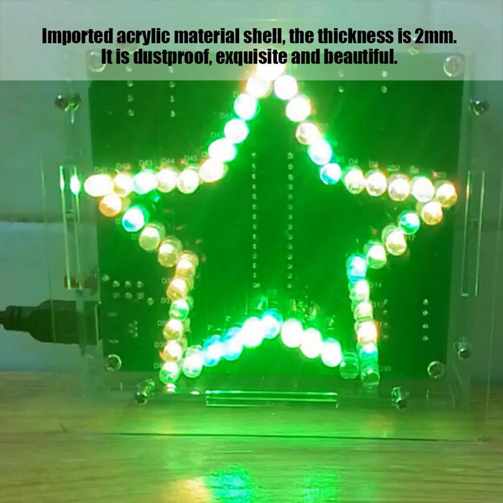 Colorful Five Pointed Star LED Flowing Light 51 Single Chip Microcomputer DIY Light Decoration