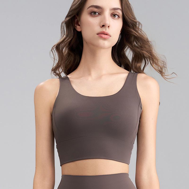 

Спортивный бюстгальтер с ощущением обнаженности: Высокая эластичность, фиксированная нагрудная вставка, U-образная спина, жилет для йоги и фитнеса для женщин S
