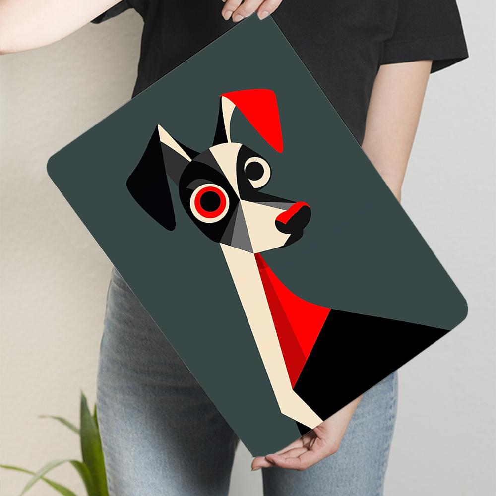 Modern Geometric Abstract Style Dog Metal Wall Art Creative Animal Hanging Decor for Living Room