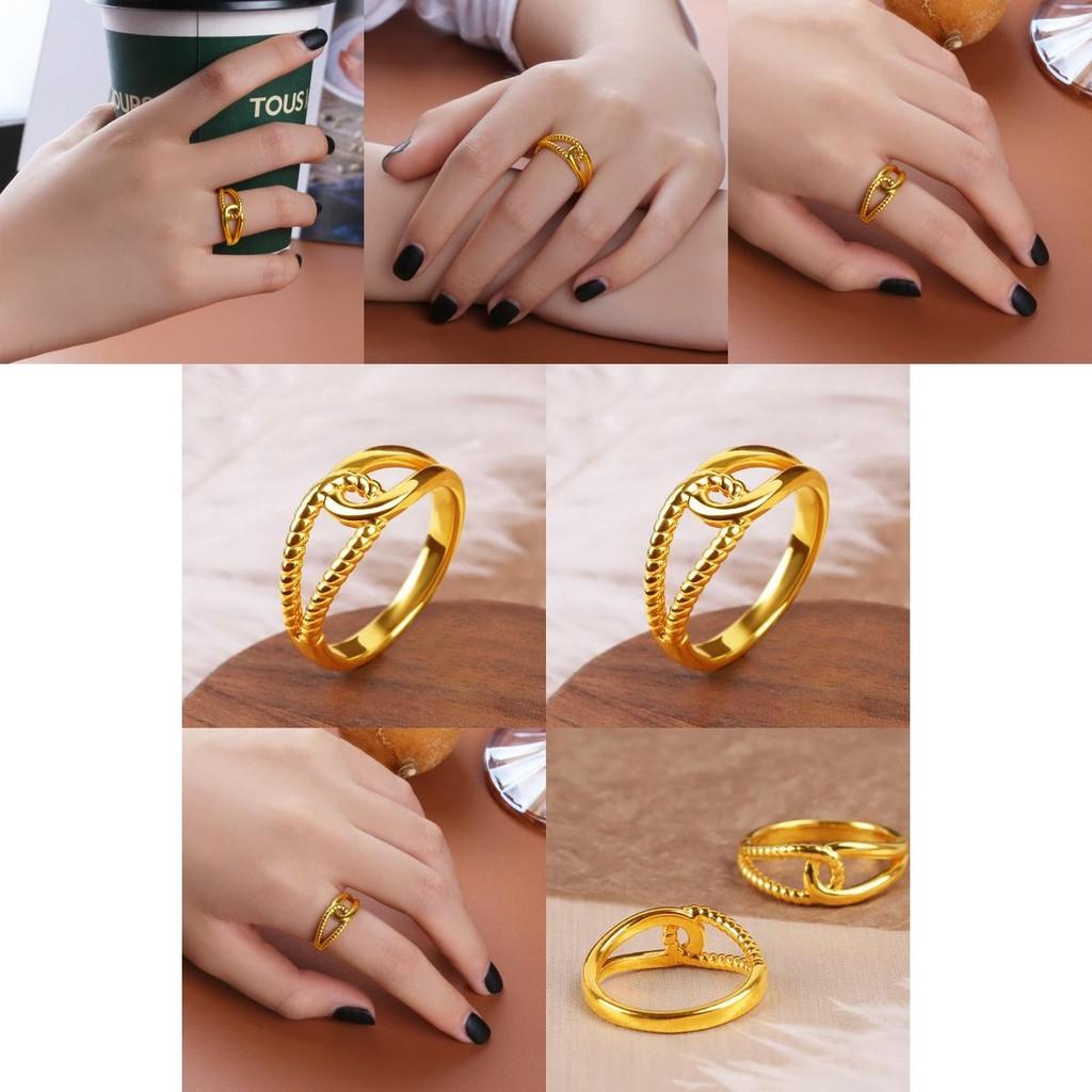 Elegant Adjustable Twist Ring For Couples Crafted From Gold Plated Brass Perfect Gift