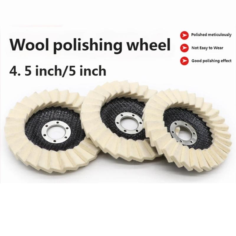 Quick Install Felt Buffing Pad For Vehicle Glass And Industrial Surfaces Maintenance Polishing Felt 115mm/125mm