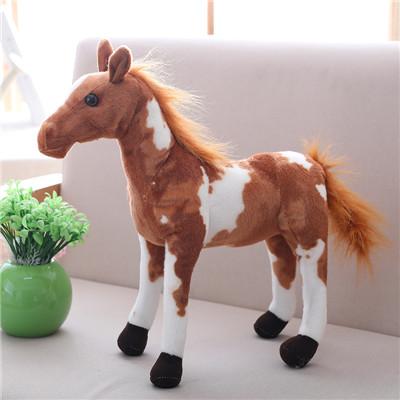 

Plush lifelike Horse Toy 4 Styles Stuffed Animal Doll Birth Date Present Horseplay Decor Tall Superior Quality Toy diagonal length30cm