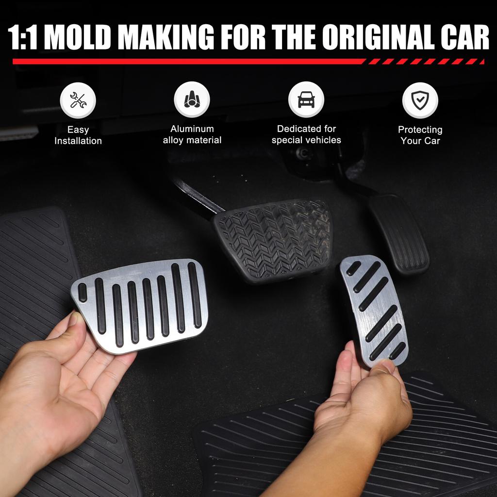 Silver Footrest Gas Brake Pedal Trim Cover For Toyota Land Cruiser LC250 24+