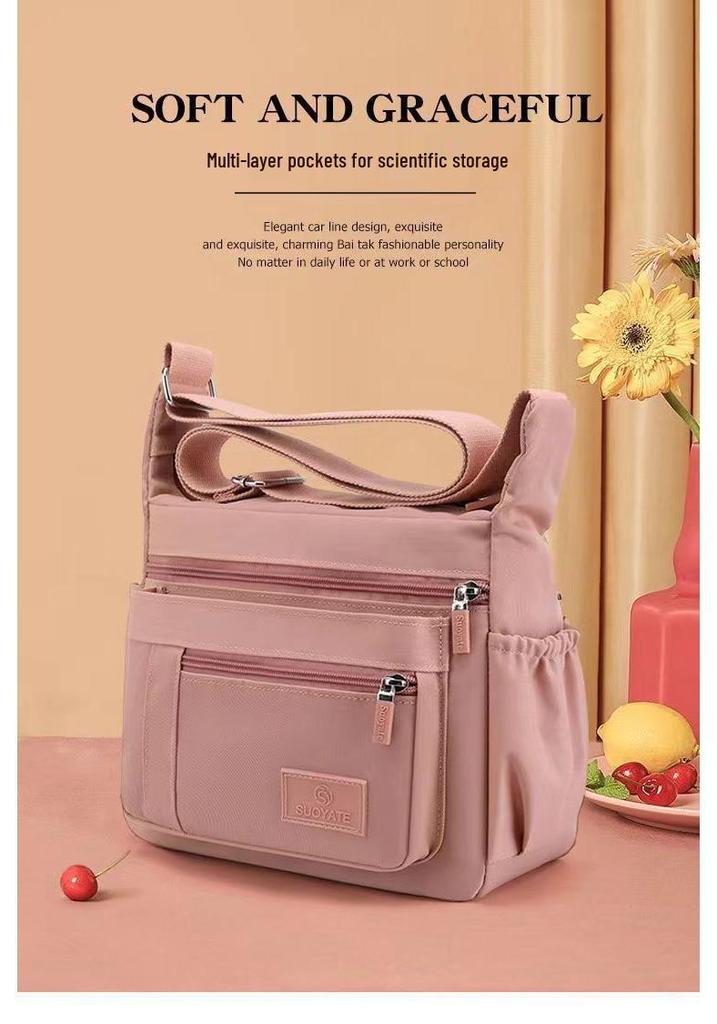 Sac bandoulière en nylon grande capacité pour femmes d'âge mûr: Porte-monnaie multi-compartiments, léger, décontracté, pour affaires et shopping